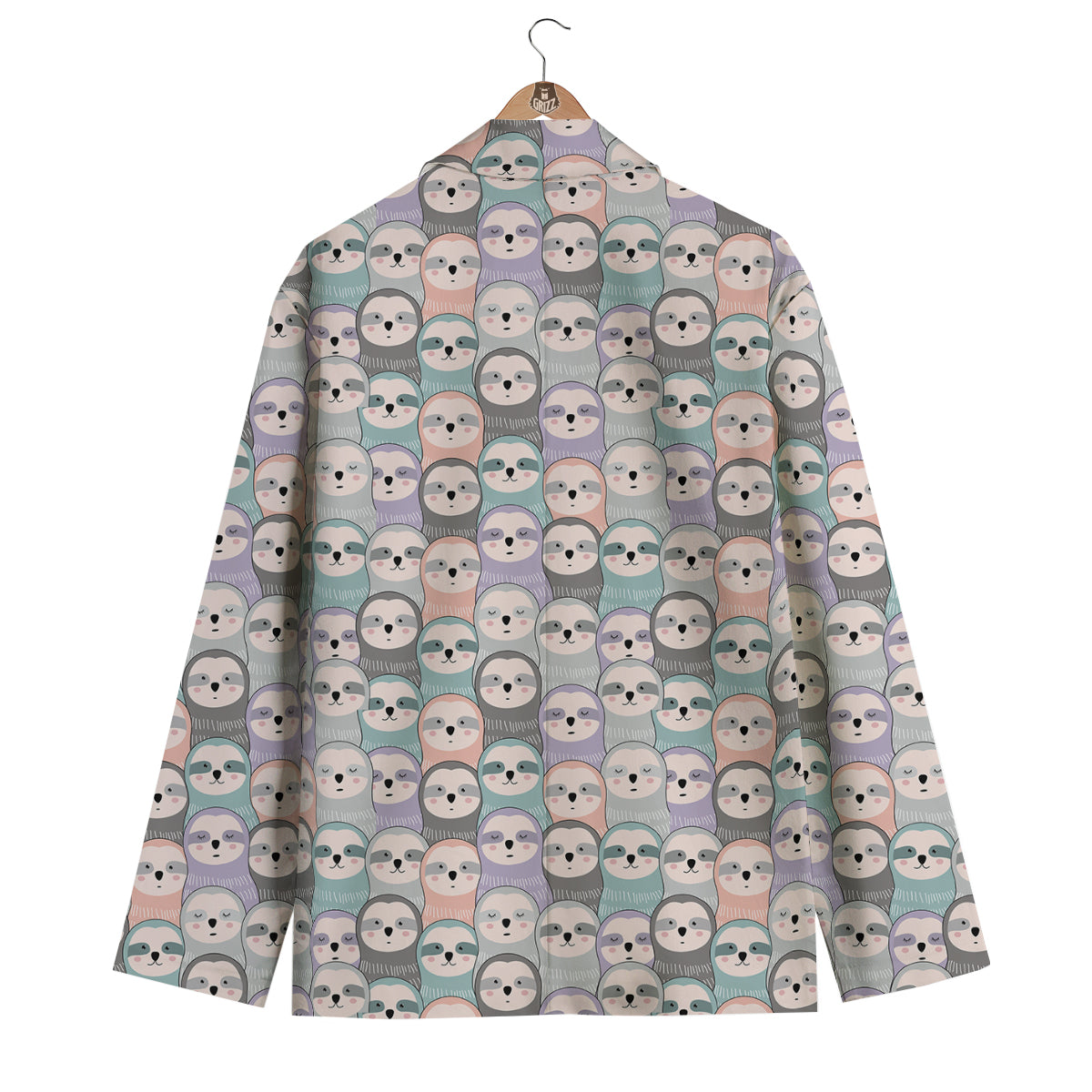 Colorful Sloth Pattern Print Men's Blazer-grizzshop