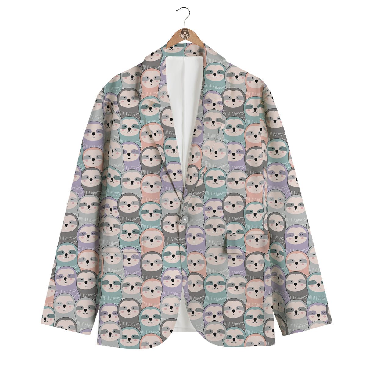 Colorful Sloth Pattern Print Men's Blazer-grizzshop
