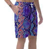 Colorful Snakeskin Print Men's Shorts-grizzshop