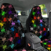 Colorful Spider And Spiral Web Print Car Seat Covers-grizzshop