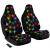 Colorful Spider And Spiral Web Print Car Seat Covers-grizzshop