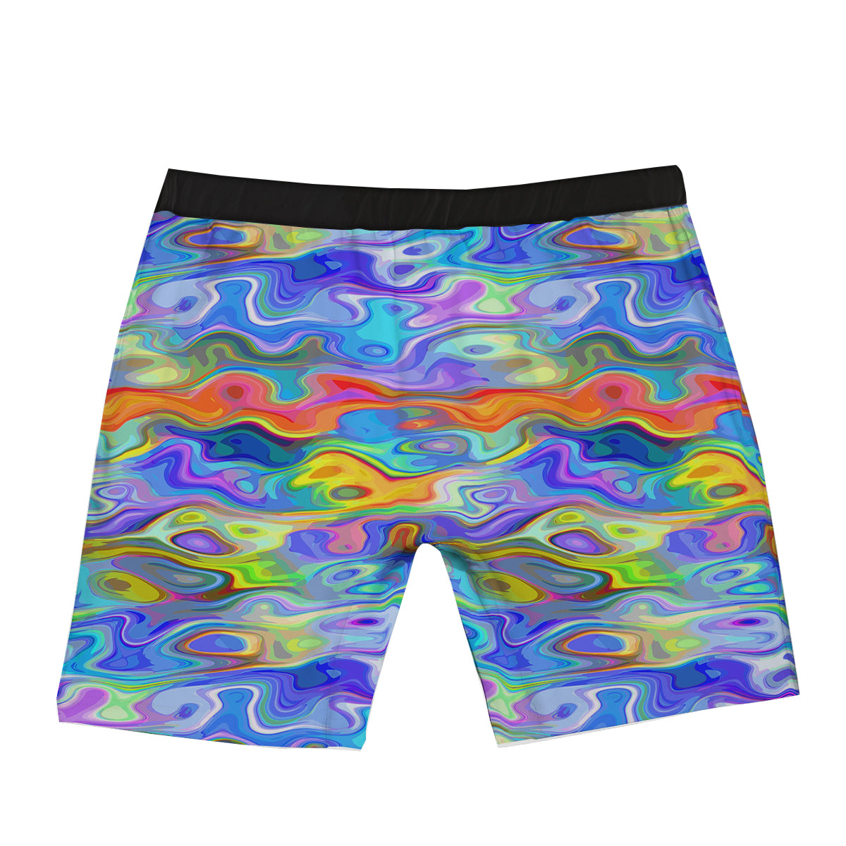 Colorful Tie Dye Wavy Hippie Print Boxer Briefs-grizzshop