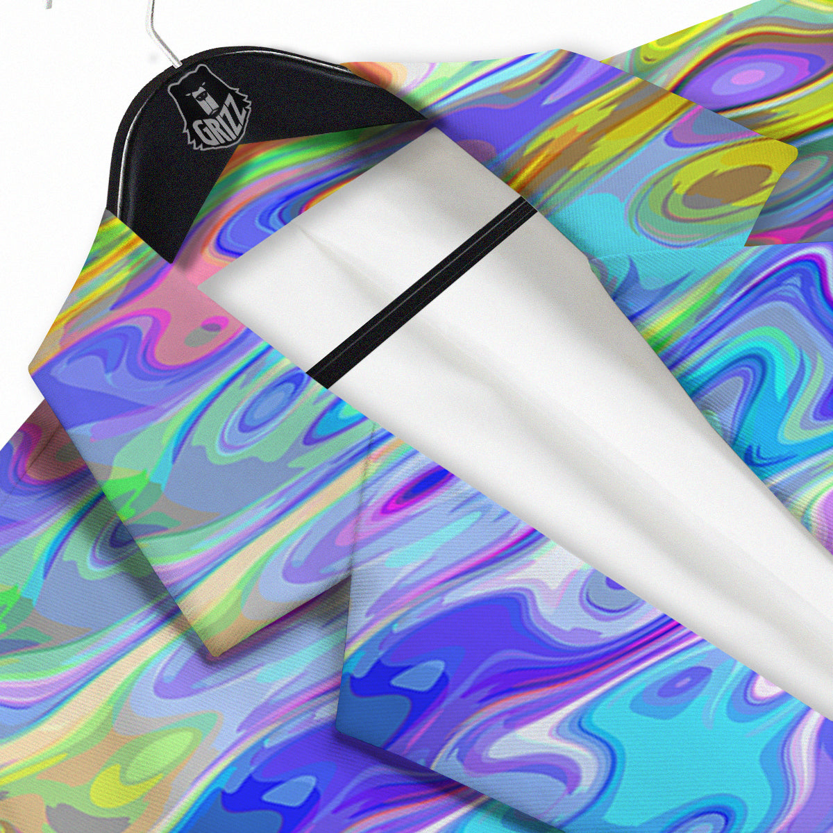Colorful Tie Dye Wavy Hippie Print Men's Sport Coat-grizzshop
