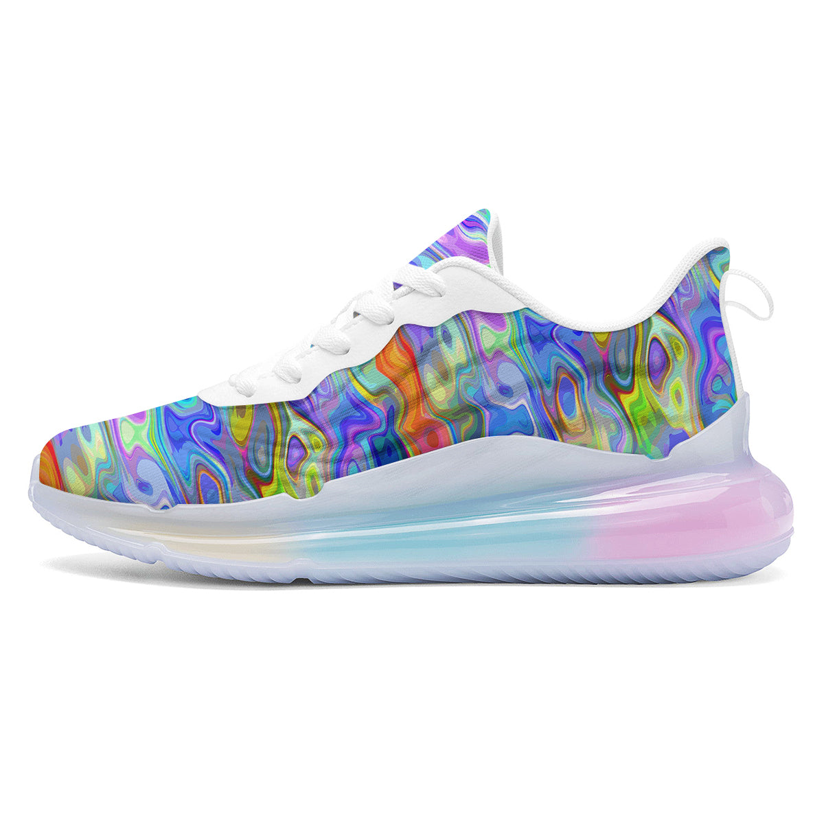 Colorful Tie Dye Wavy Hippie Print Running Sneakers-grizzshop