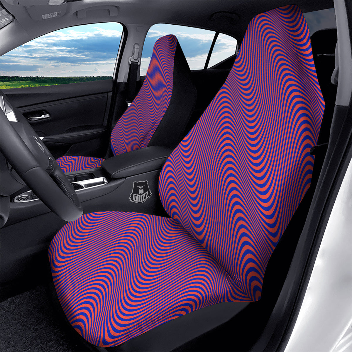 Colorful Wavy Bright Waves Print Car Seat Covers-grizzshop