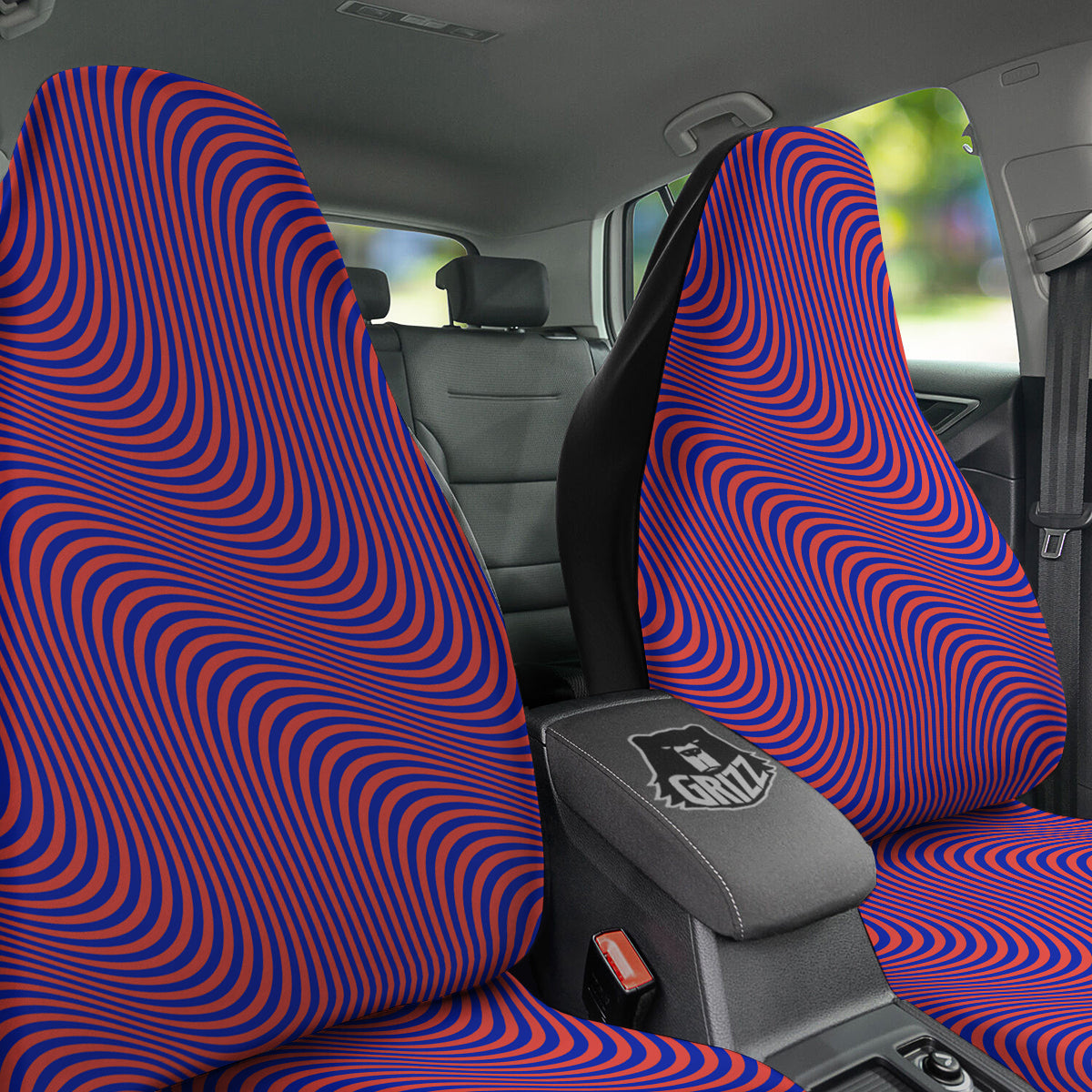 Colorful Wavy Bright Waves Print Car Seat Covers-grizzshop