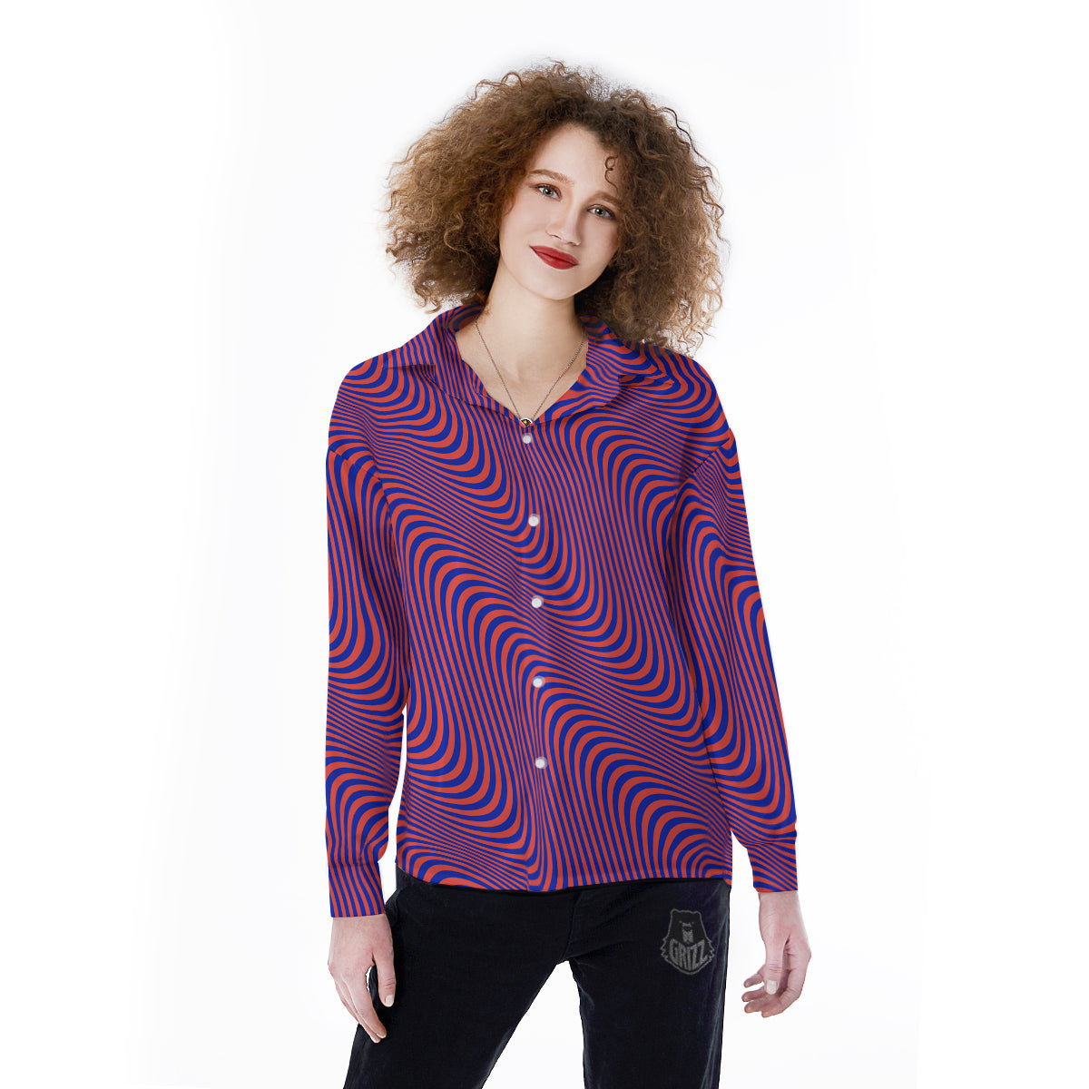 Textured Wavy Pattern Long Sleeve Shirt