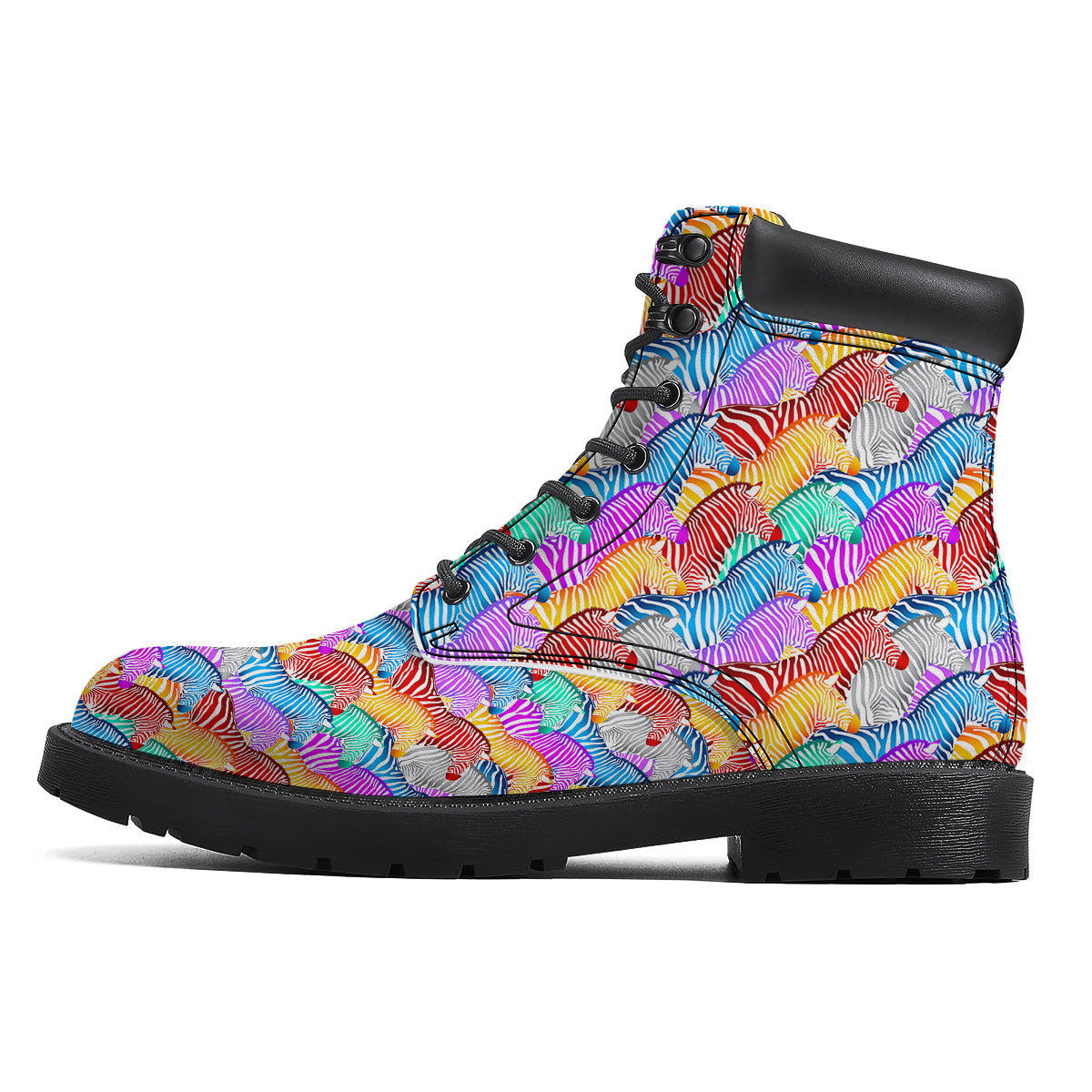 Colorful Zebra Print Pattern Boots-grizzshop