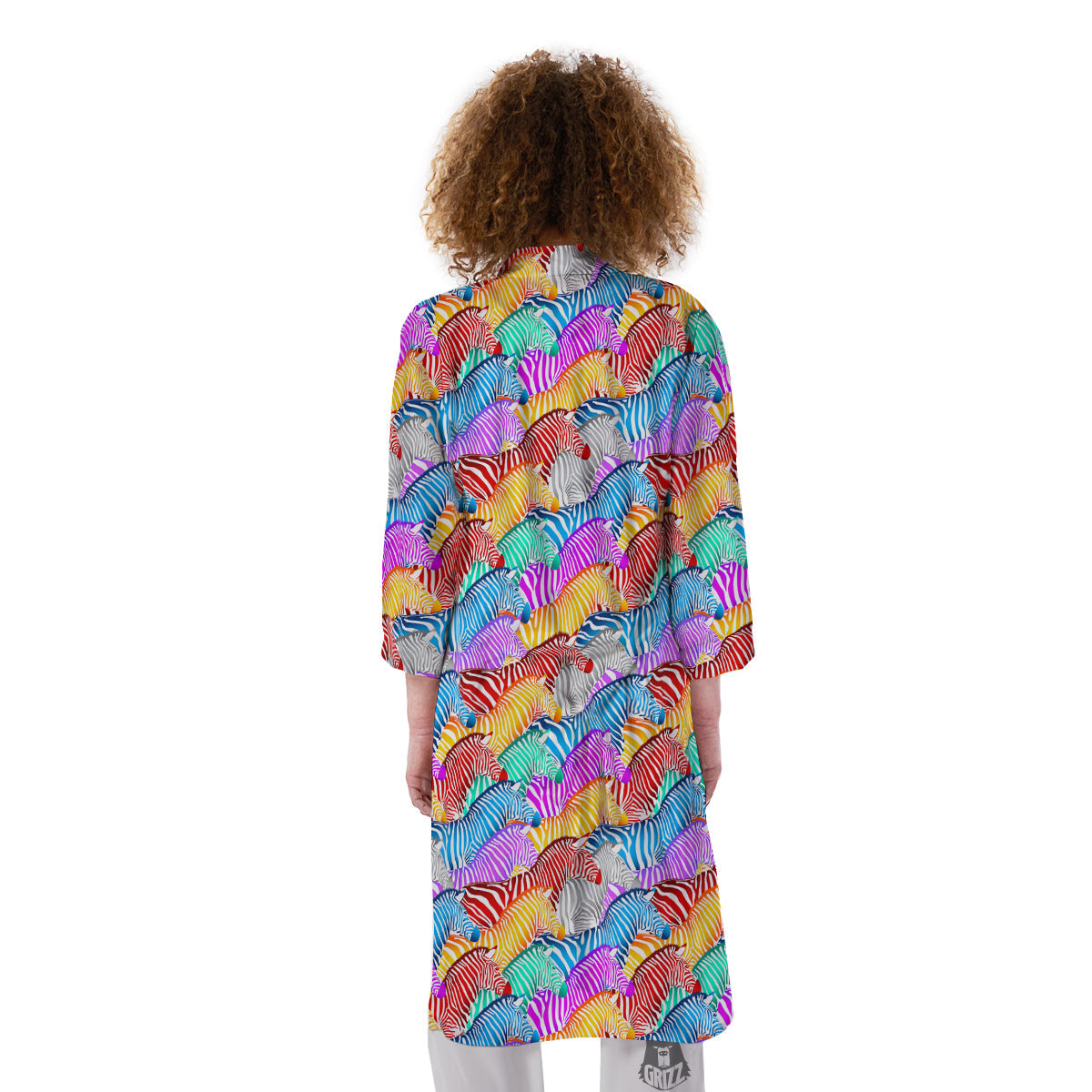 Colorful Zebra Print Pattern Kimono-grizzshop