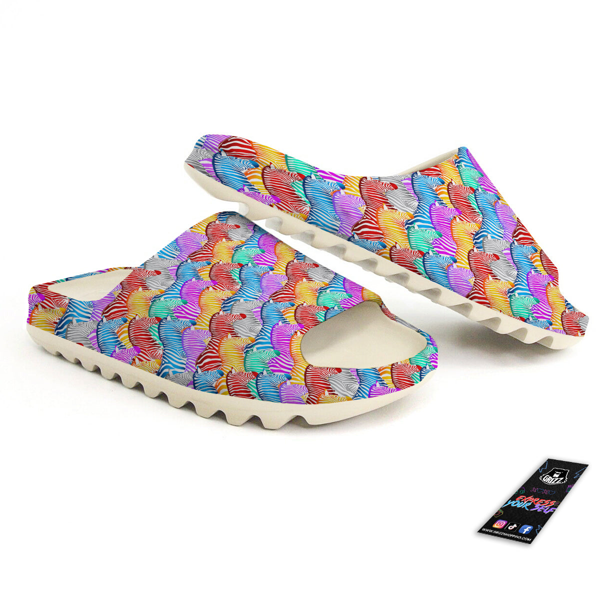 Colorful Zebra Print Pattern Sandals-grizzshop