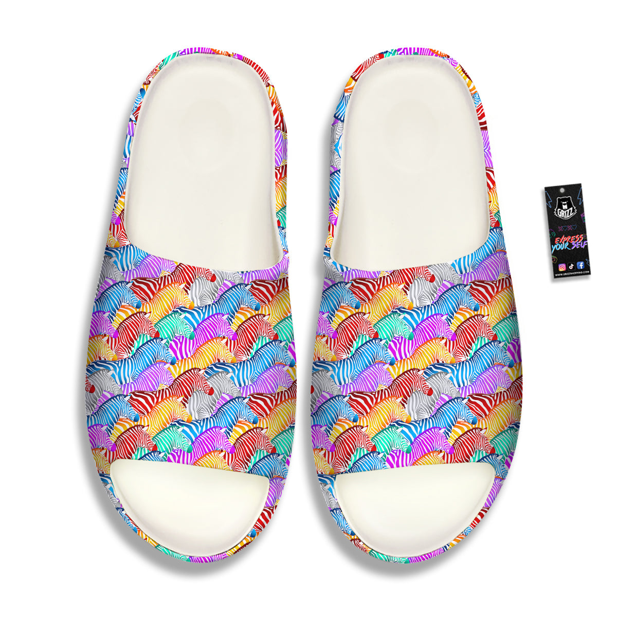 Colorful Zebra Print Pattern Sandals-grizzshop