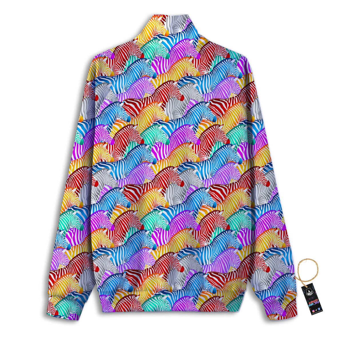 Colorful Zebra Print Pattern Track Jacket-grizzshop