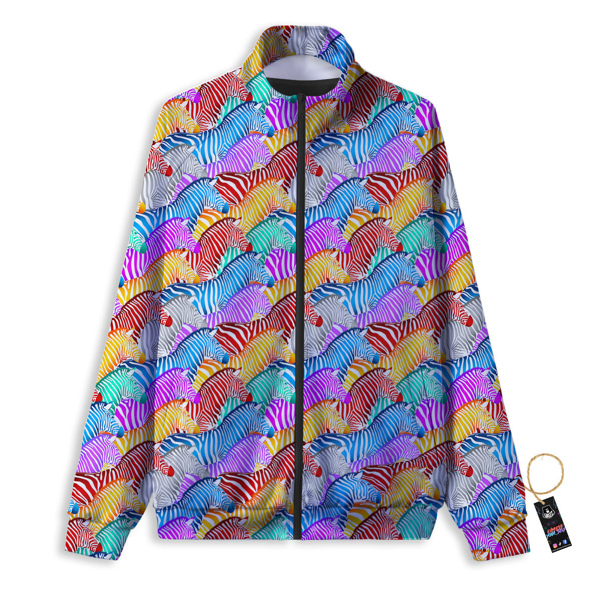 Colorful Zebra Print Pattern Track Jacket-grizzshop