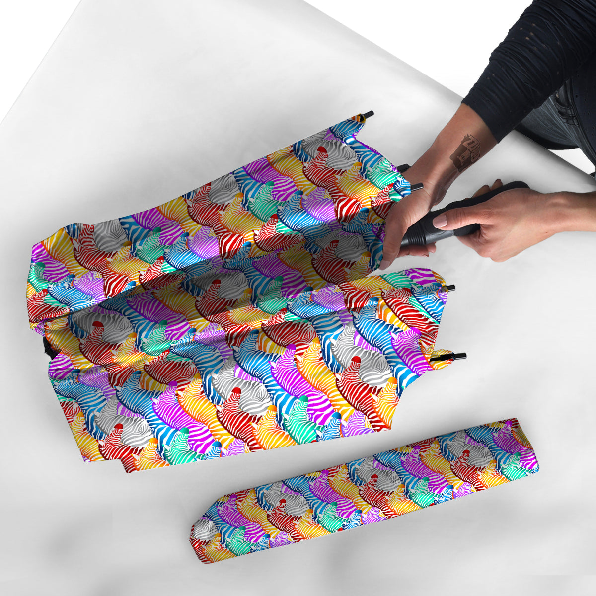 Colorful Zebra Print Pattern Umbrella-grizzshop