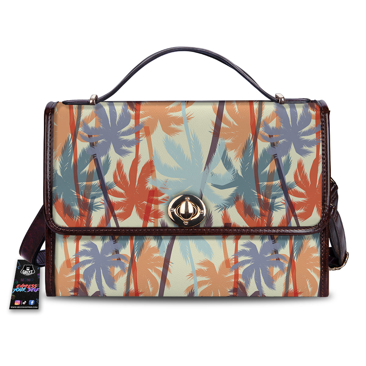 Colorful Palm Trees Print Pattern Women's Satchel Bag