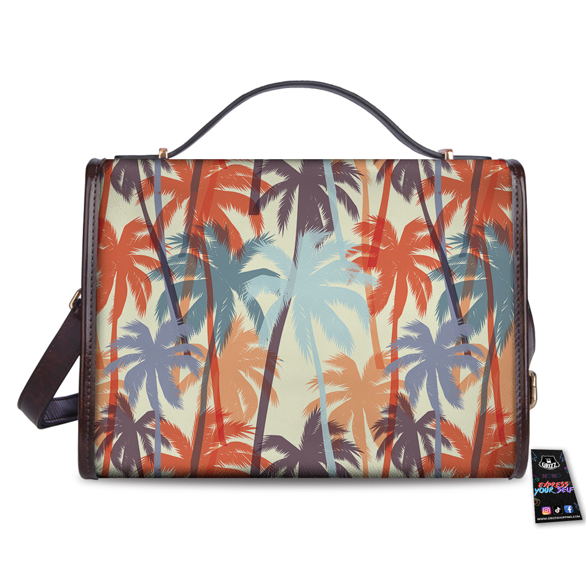 Colorful Palm Trees Print Pattern Women's Satchel Bag