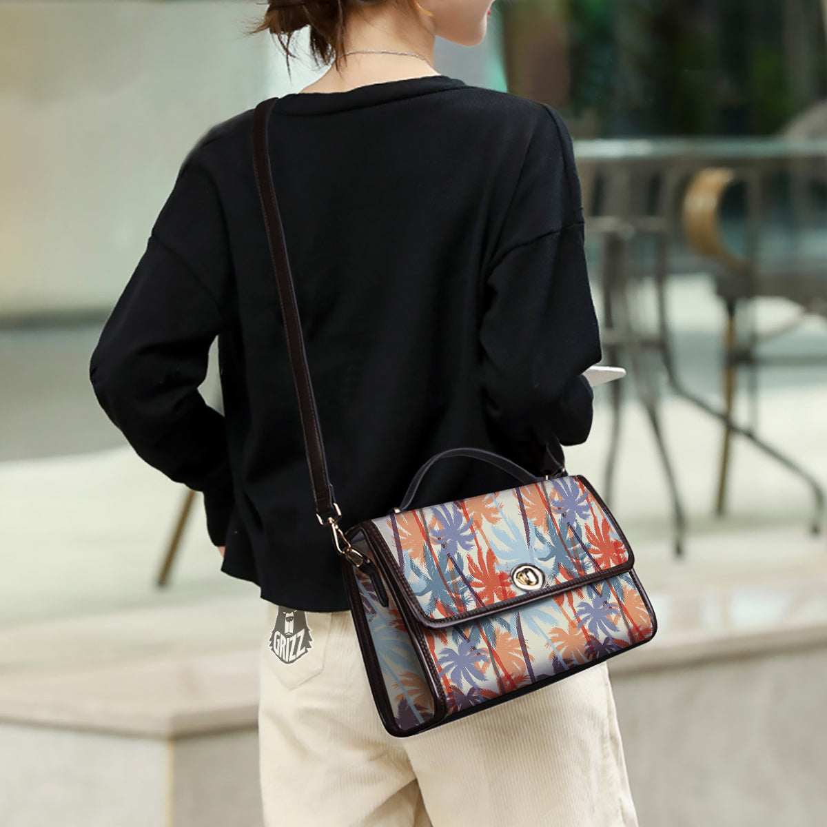 Colorful Palm Trees Print Pattern Women's Satchel Bag