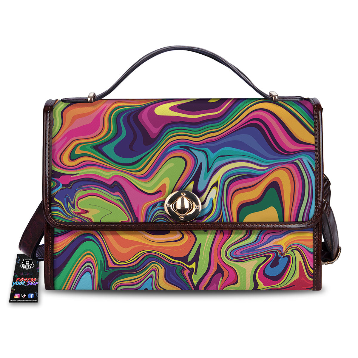 Colorful Psychedelic Print Women's Satchel Bag