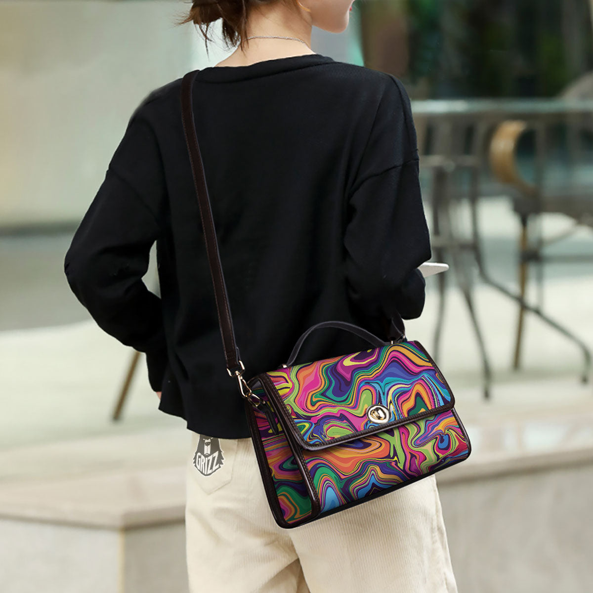 Colorful Psychedelic Print Women's Satchel Bag