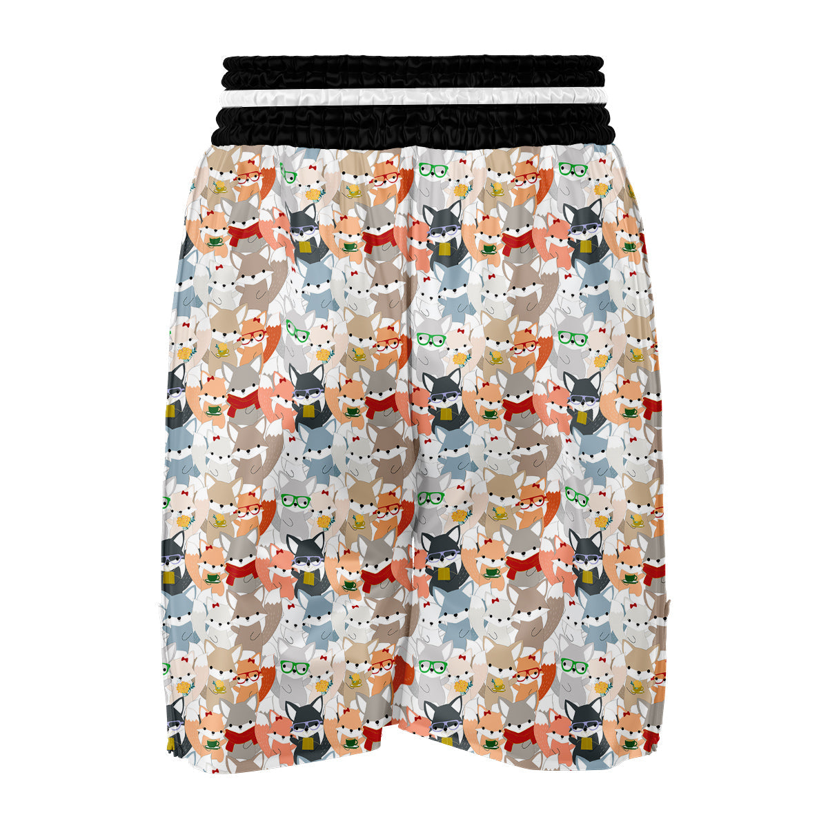 Colorul Fox Pattern Print Boxing Shorts-grizzshop