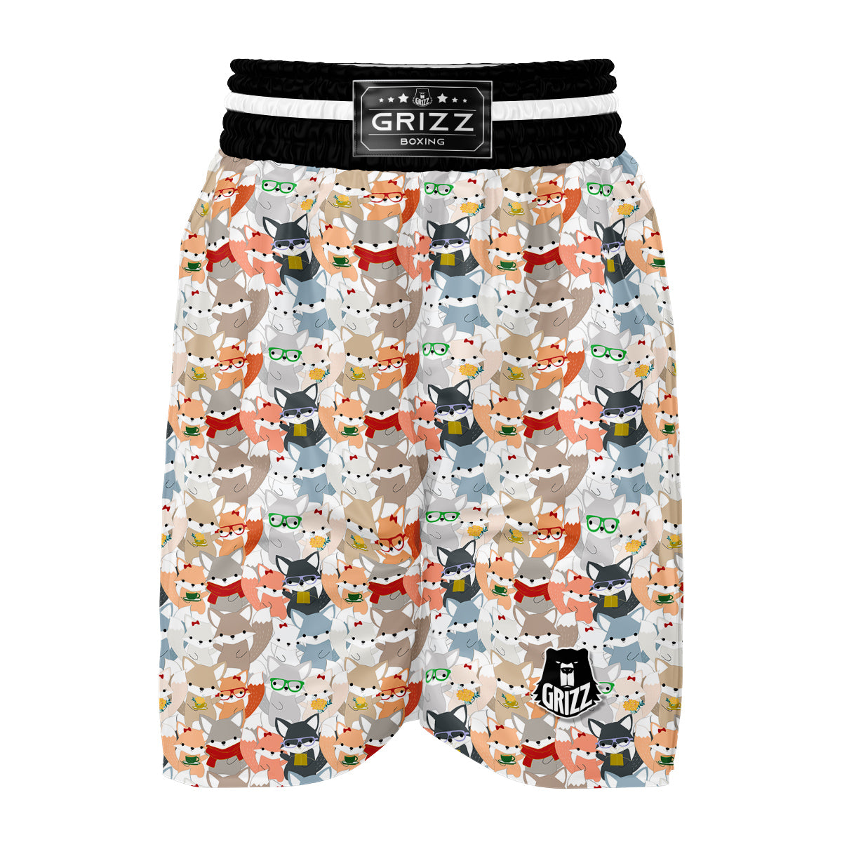 Colorul Fox Pattern Print Boxing Shorts-grizzshop