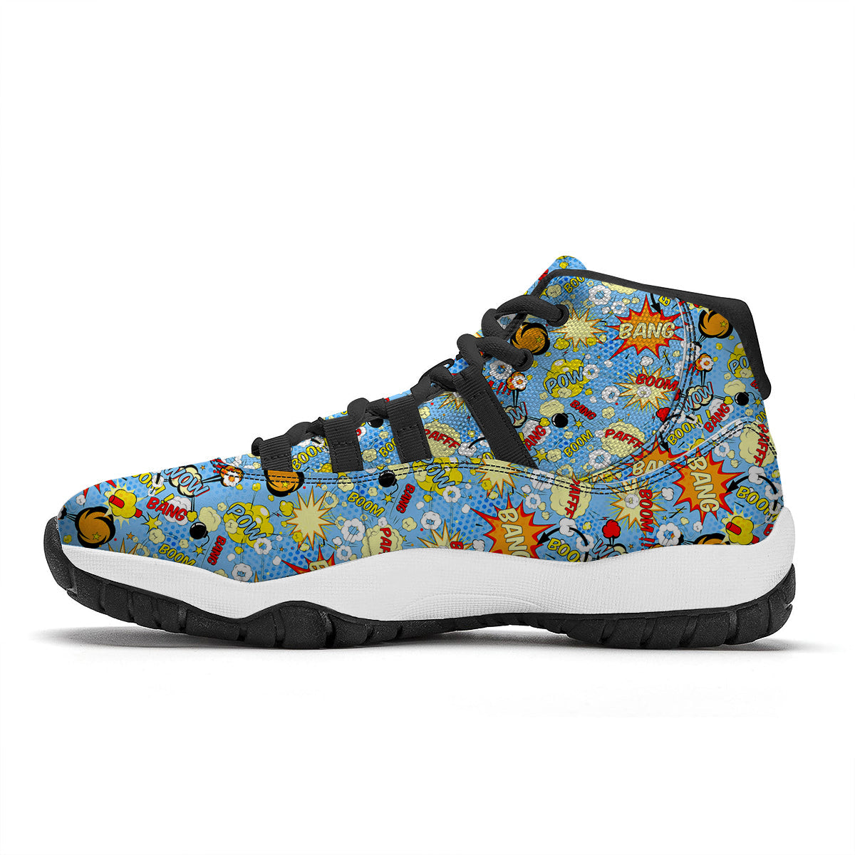 Comic Book Speech Bubbles Print Pattern Black Bball Shoes-grizzshop