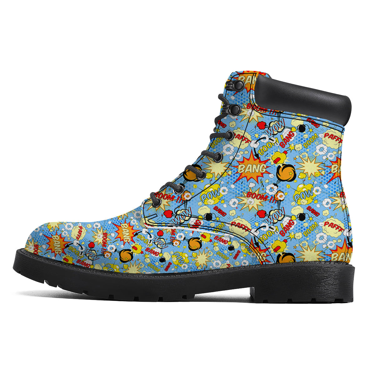 Comic Book Speech Bubbles Print Pattern Boots-grizzshop