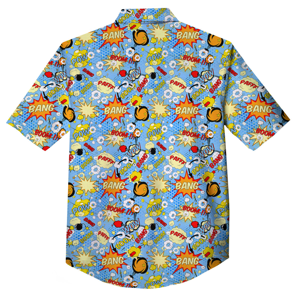 Comic Book Speech Bubbles Print Pattern Button Up Shirt-grizzshop