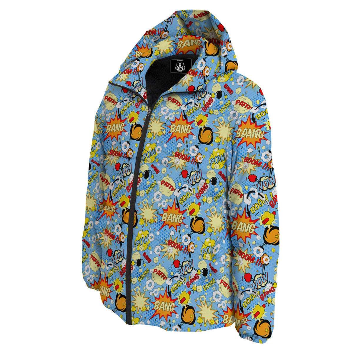 Comic Book Speech Bubbles Print Pattern Down Jacket-grizzshop