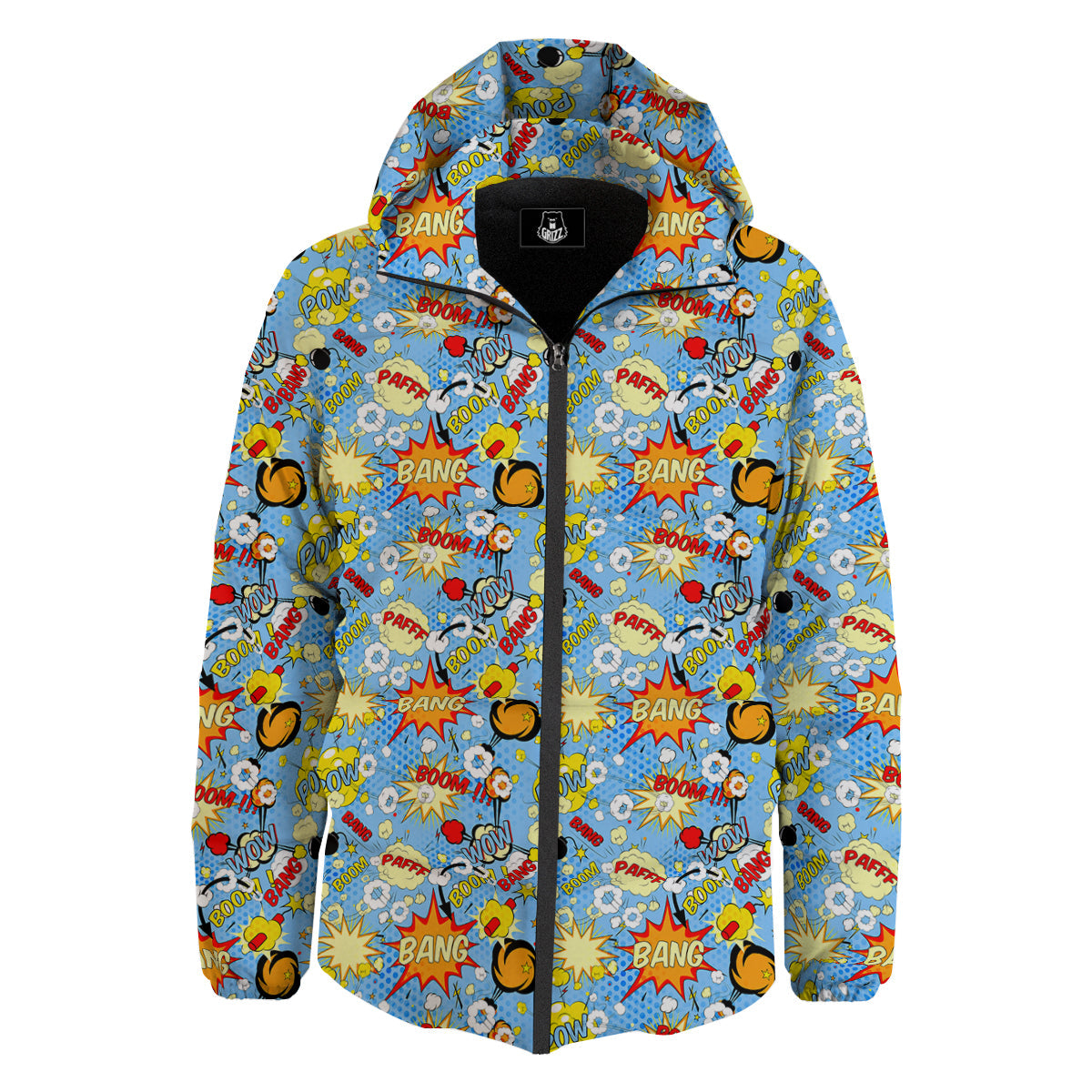Comic Book Speech Bubbles Print Pattern Down Jacket-grizzshop