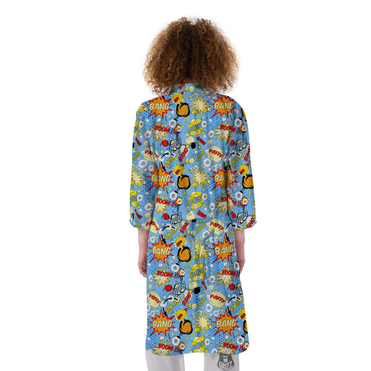 Comic Book Speech Bubbles Print Pattern Kimono-grizzshop