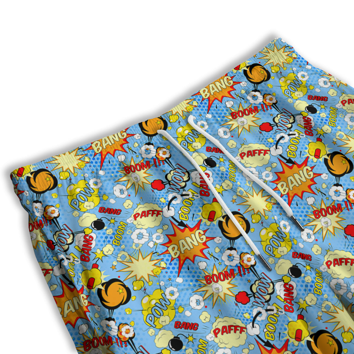 Comic Book Speech Bubbles Print Pattern Men's Athletic Shorts