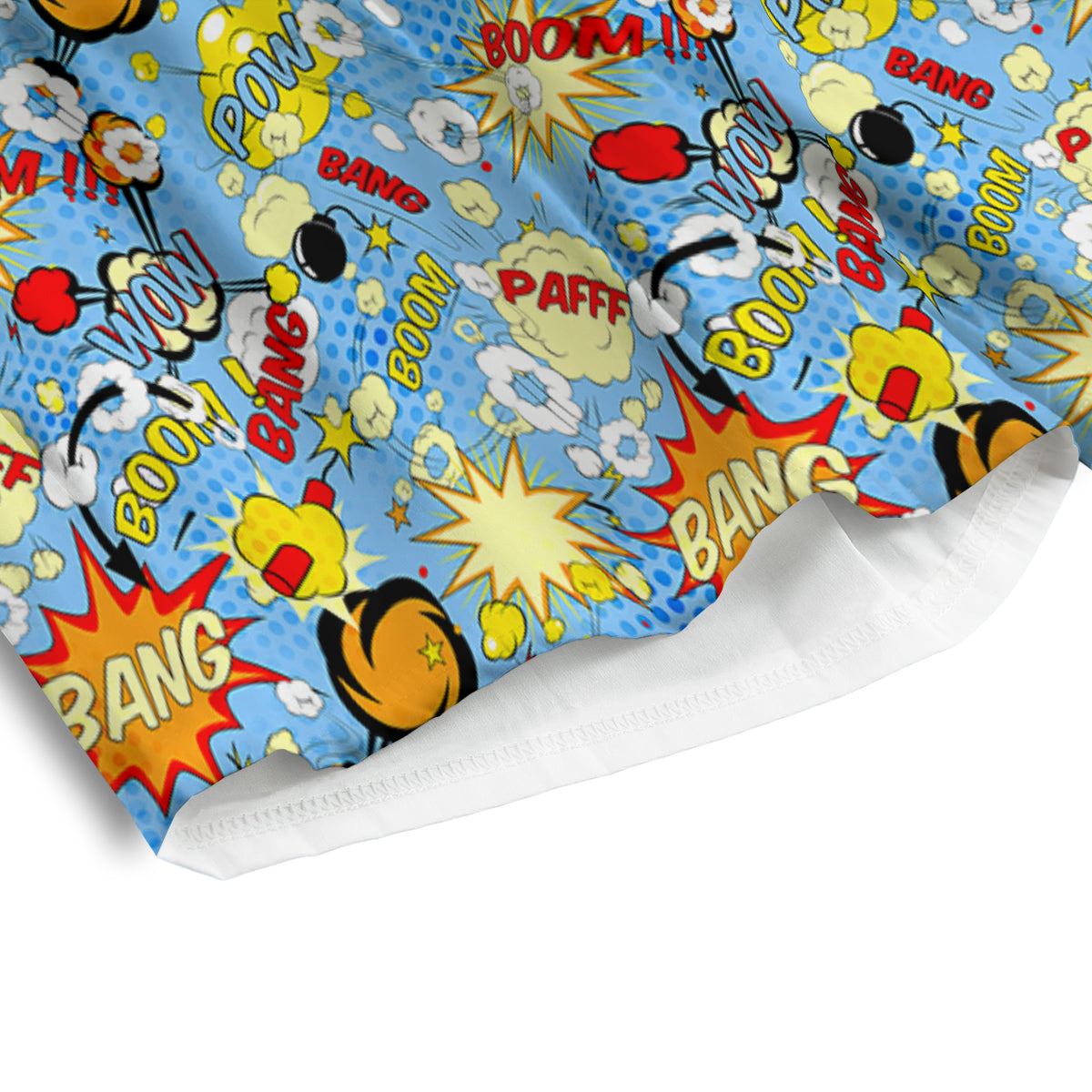 Comic Book Speech Bubbles Print Pattern Men's Athletic Shorts