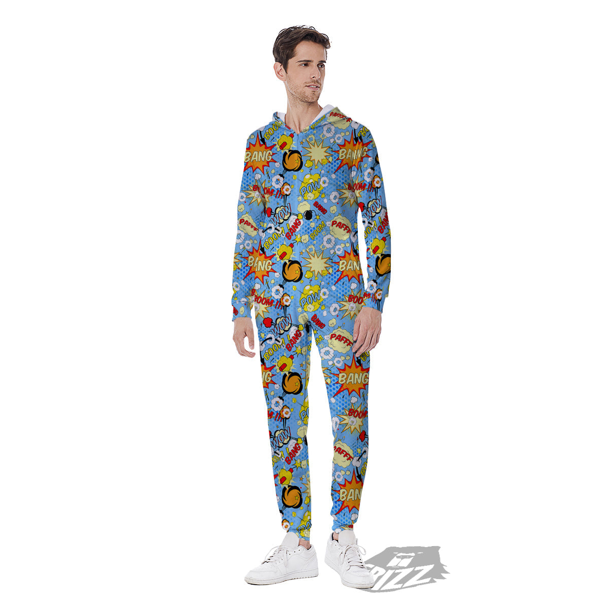 Comic Book Speech Bubbles Print Pattern Men's Jumpsuit-grizzshop