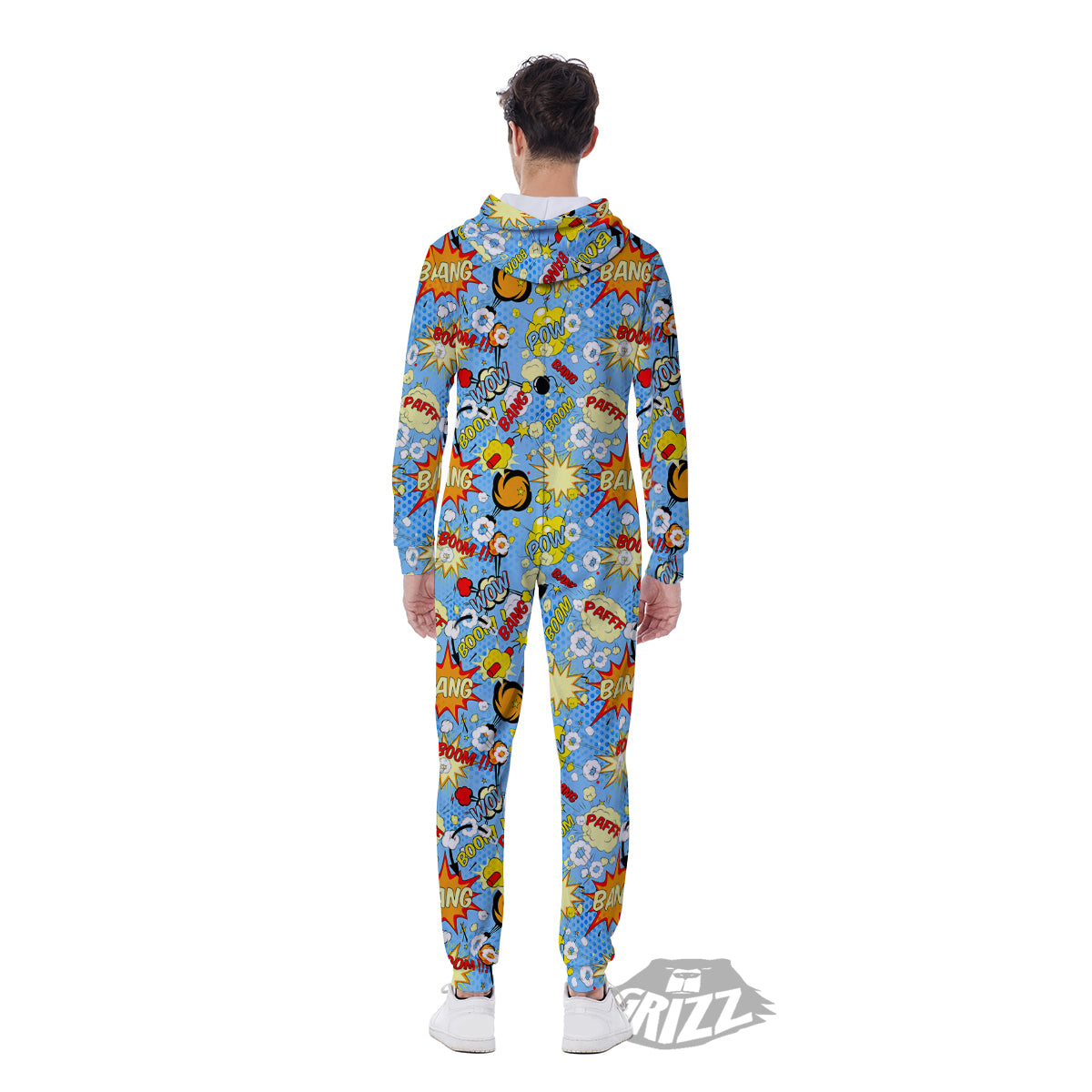 Comic Book Speech Bubbles Print Pattern Men's Jumpsuit-grizzshop