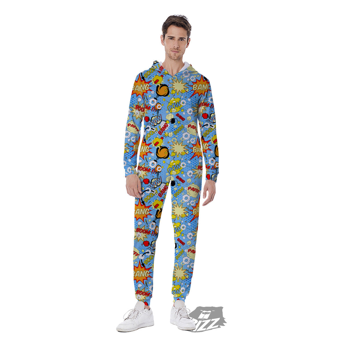 Comic Book Speech Bubbles Print Pattern Men's Jumpsuit-grizzshop