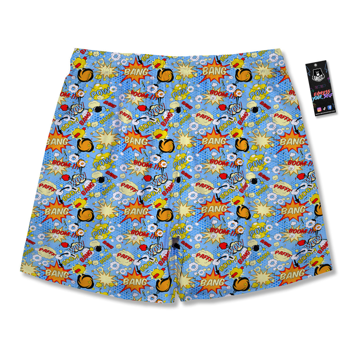 Comic Book Speech Bubbles Print Pattern Men's Running Shorts-grizzshop