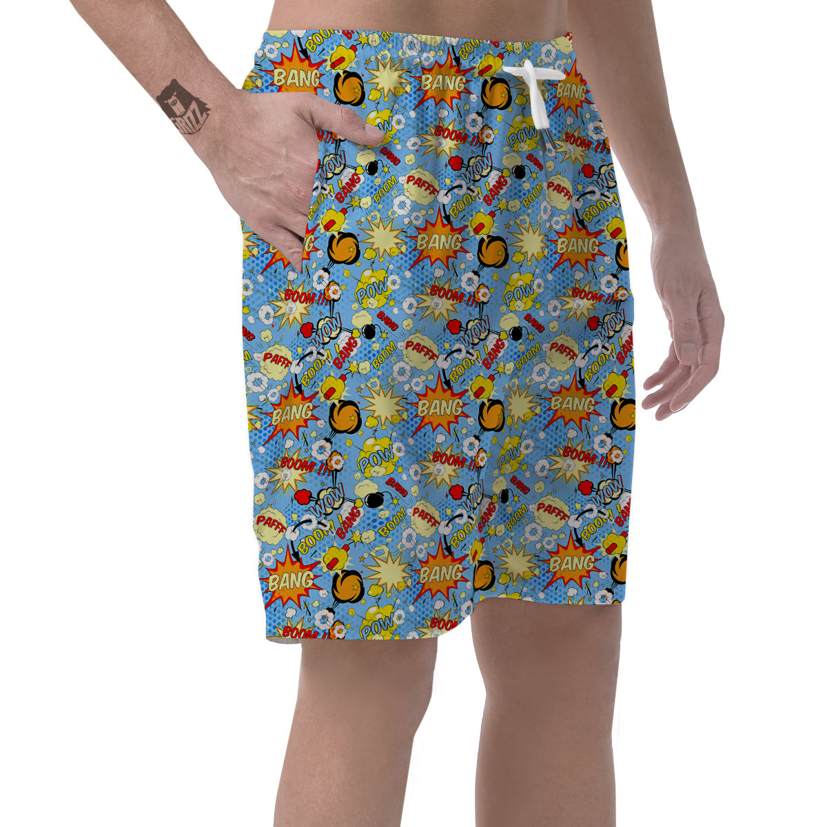 Comic Book Speech Bubbles Print Pattern Men's Shorts-grizzshop