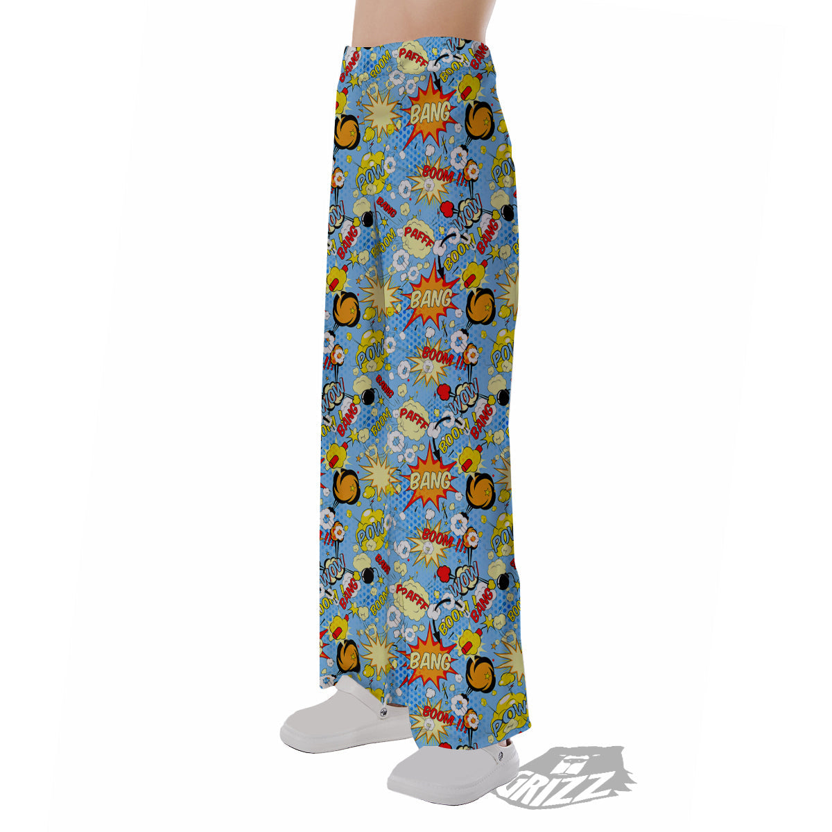 Comic Book Speech Bubbles Print Pattern Pajama Pants-grizzshop