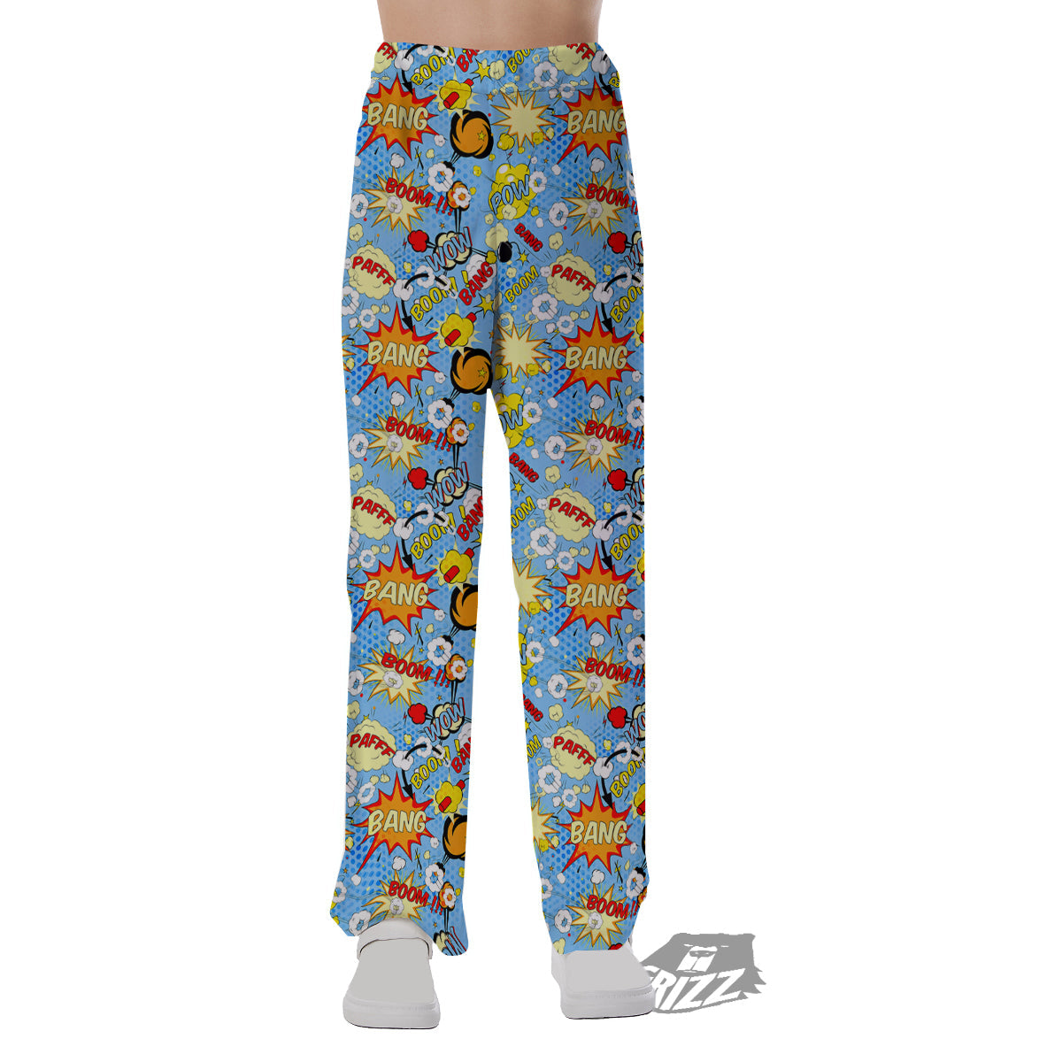 Comic Book Speech Bubbles Print Pattern Pajama Pants-grizzshop