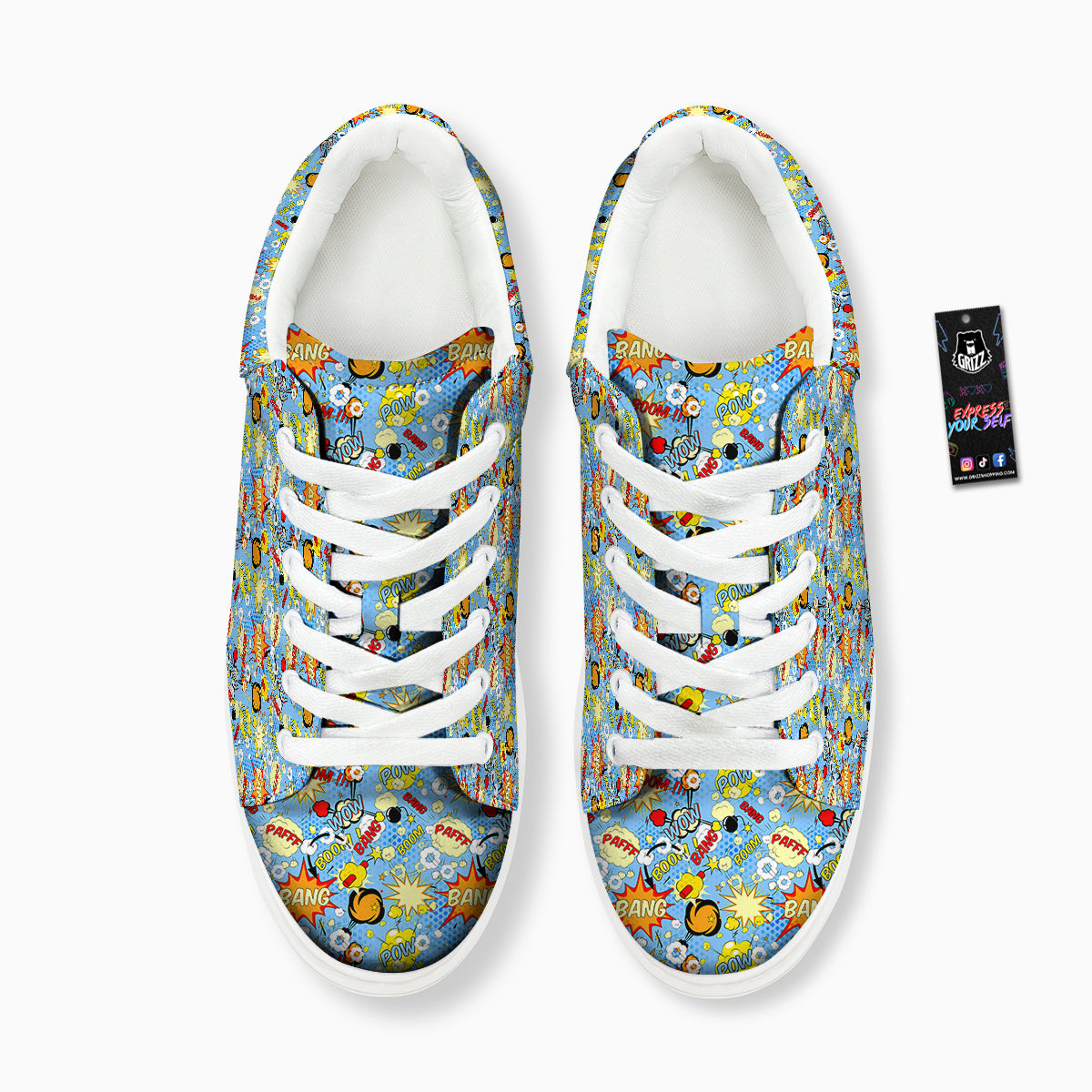 Comic Book Speech Bubbles Print Pattern Platform Shoes-grizzshop