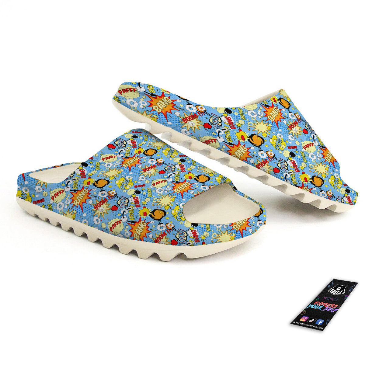 Comic Book Speech Bubbles Print Pattern Sandals-grizzshop
