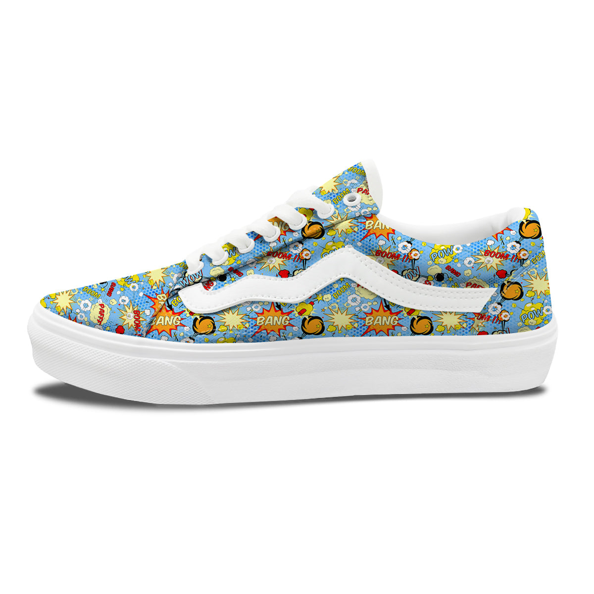 Comic Book Speech Bubbles Print Pattern Skate Shoes-grizzshop