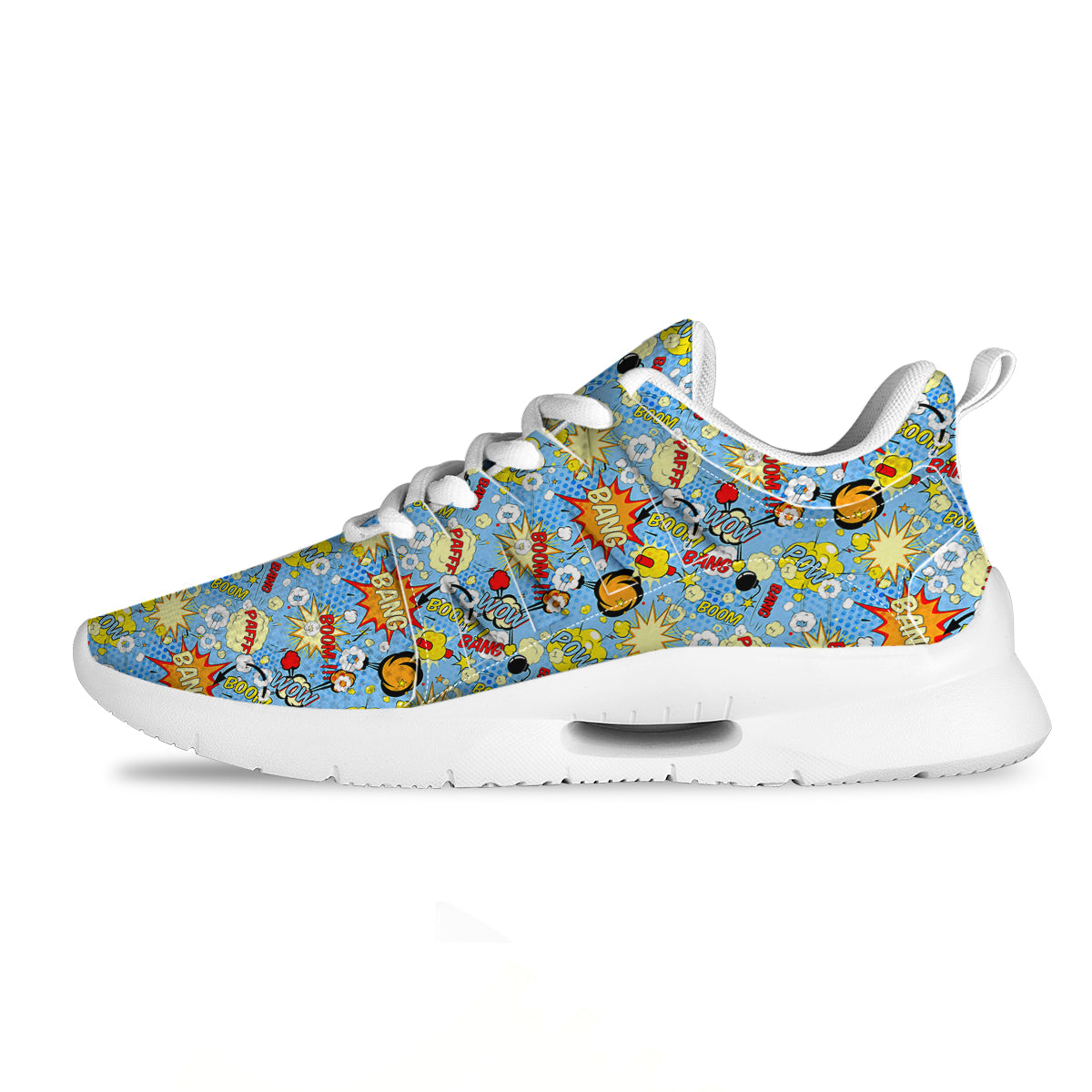 Comic Book Speech Bubbles Print Pattern Tennis Shoes-grizzshop
