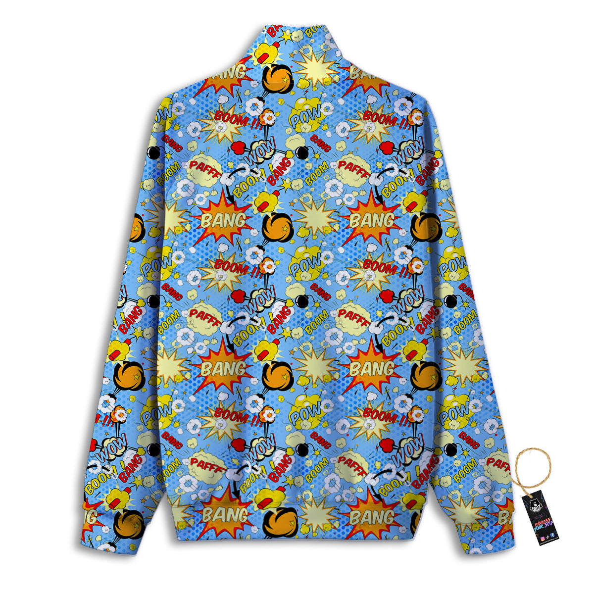 Comic Book Speech Bubbles Print Pattern Track Jacket-grizzshop