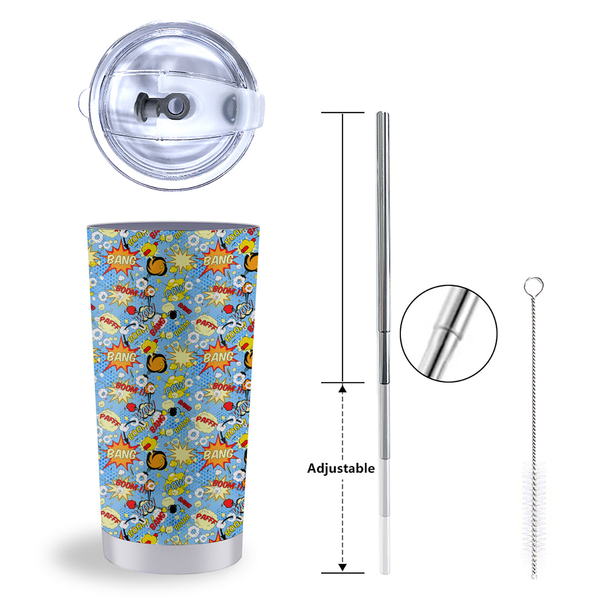 Comic Book Speech Bubbles Print Pattern Tumbler-grizzshop