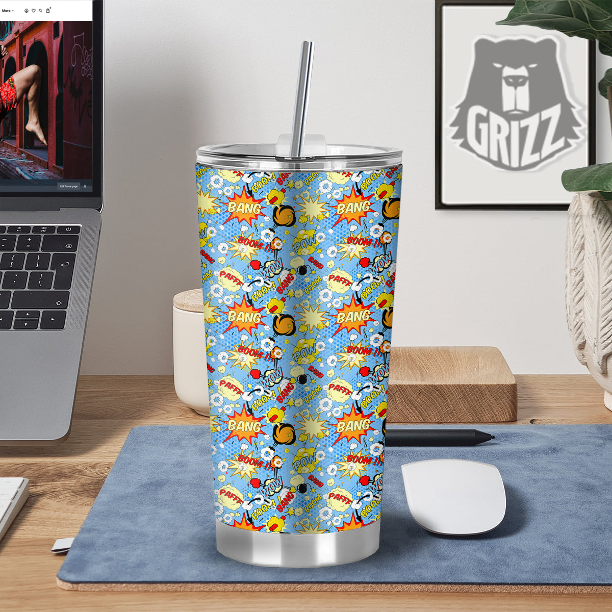 Comic Book Speech Bubbles Print Pattern Tumbler-grizzshop