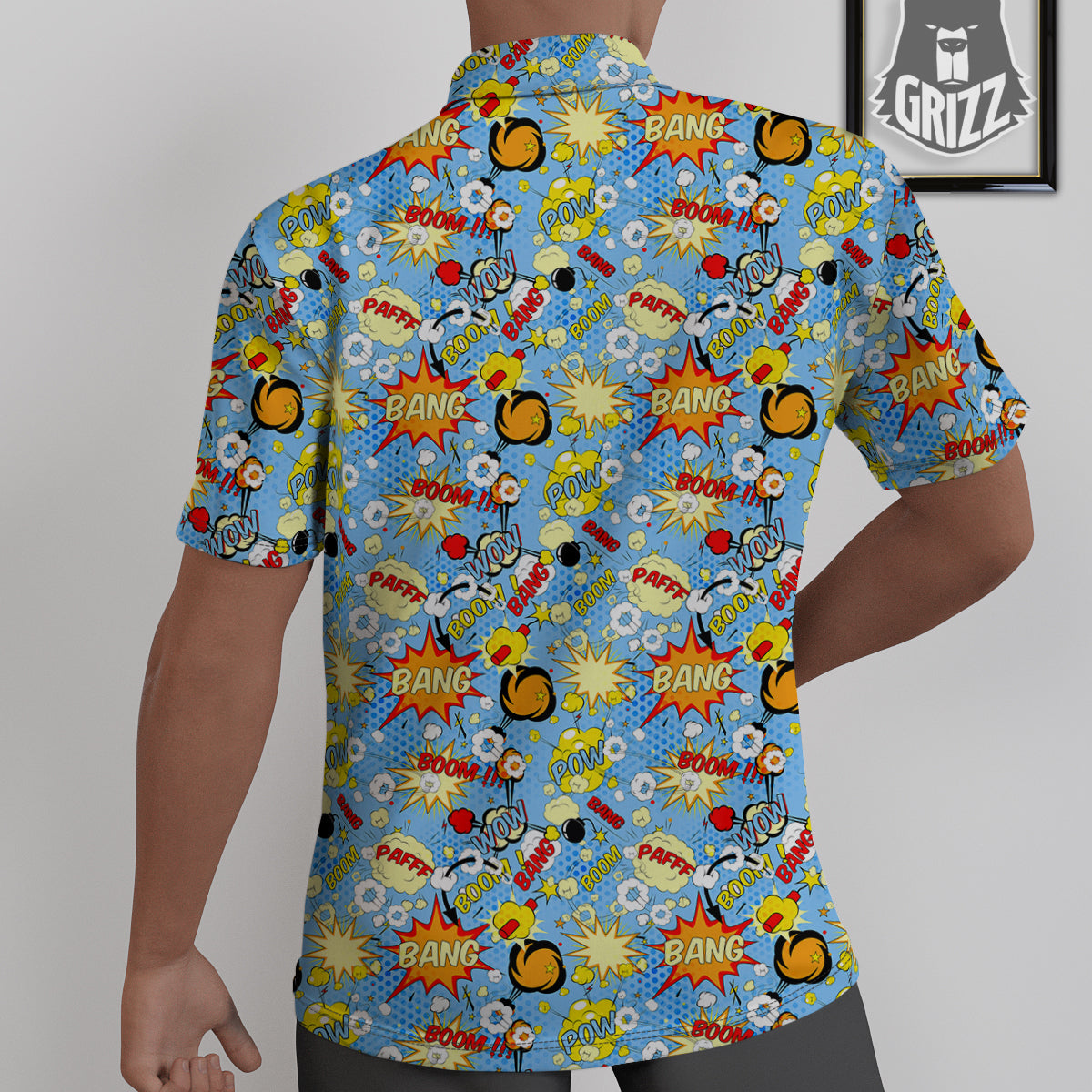 Comic Book Speech Bubbles Print Pattern Untucked Shirts-grizzshop