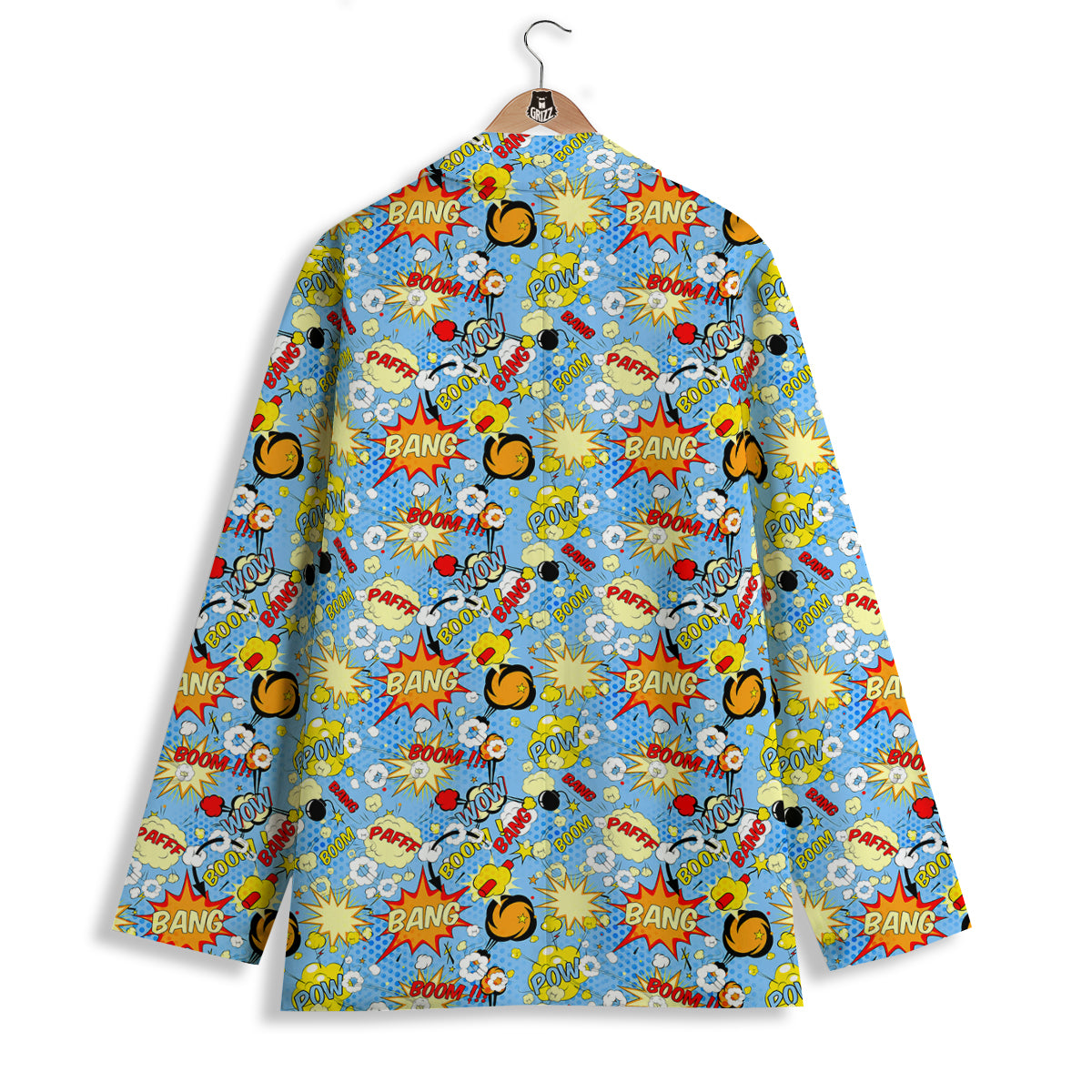 Comic Book Speech Bubbles Print Pattern Women's Blazer-grizzshop