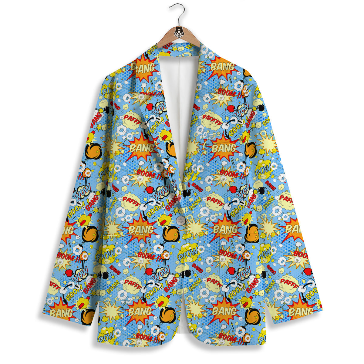 Comic Book Speech Bubbles Print Pattern Women's Blazer-grizzshop